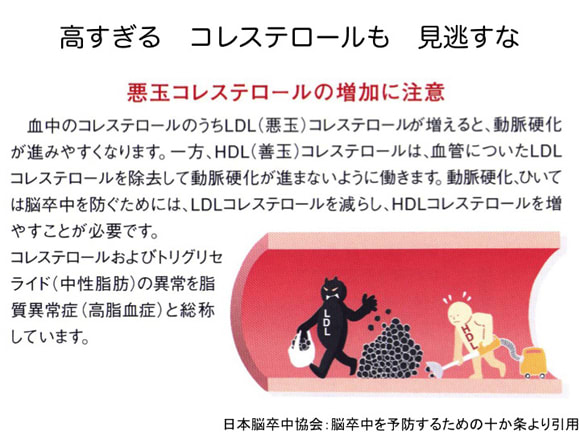 脳卒中にならない5か条 その三「危うきを避け」高脂血症